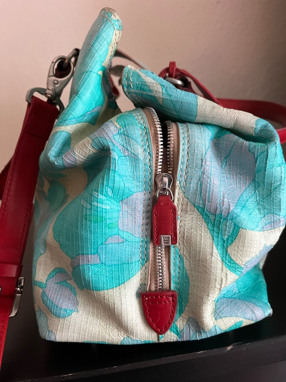 Consuela Azul St. Tropez Small Handbag with Red Handles - Picture 4 of 9